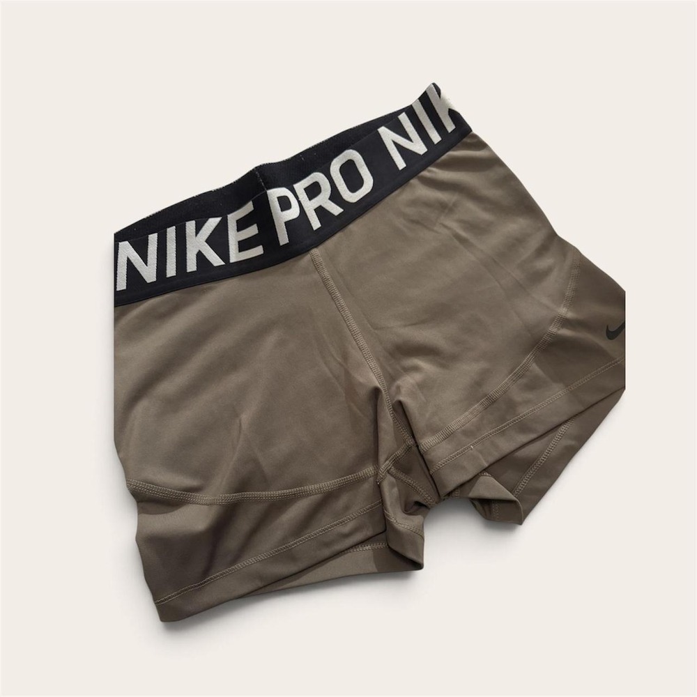 Nike Pro Dri-FIT Women's Compression Shorts Olive Green Size Large 445591-716960
